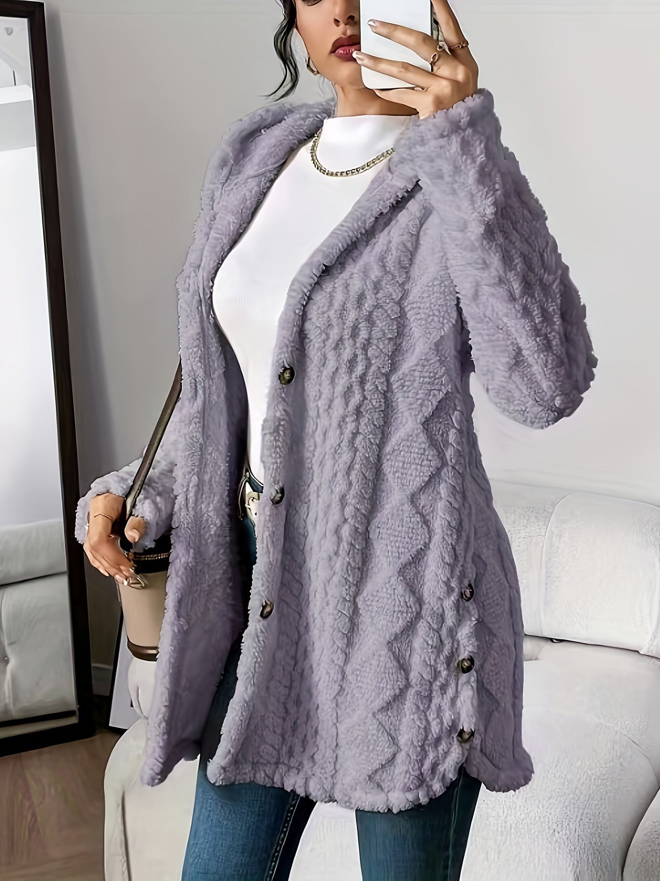 Women’s Jacquard Hooded Cardigan