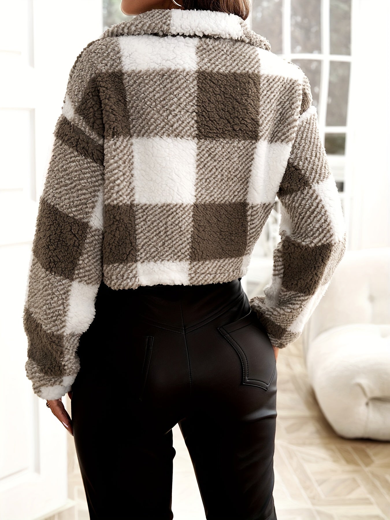 Women’s Plaid Teddy Jacket