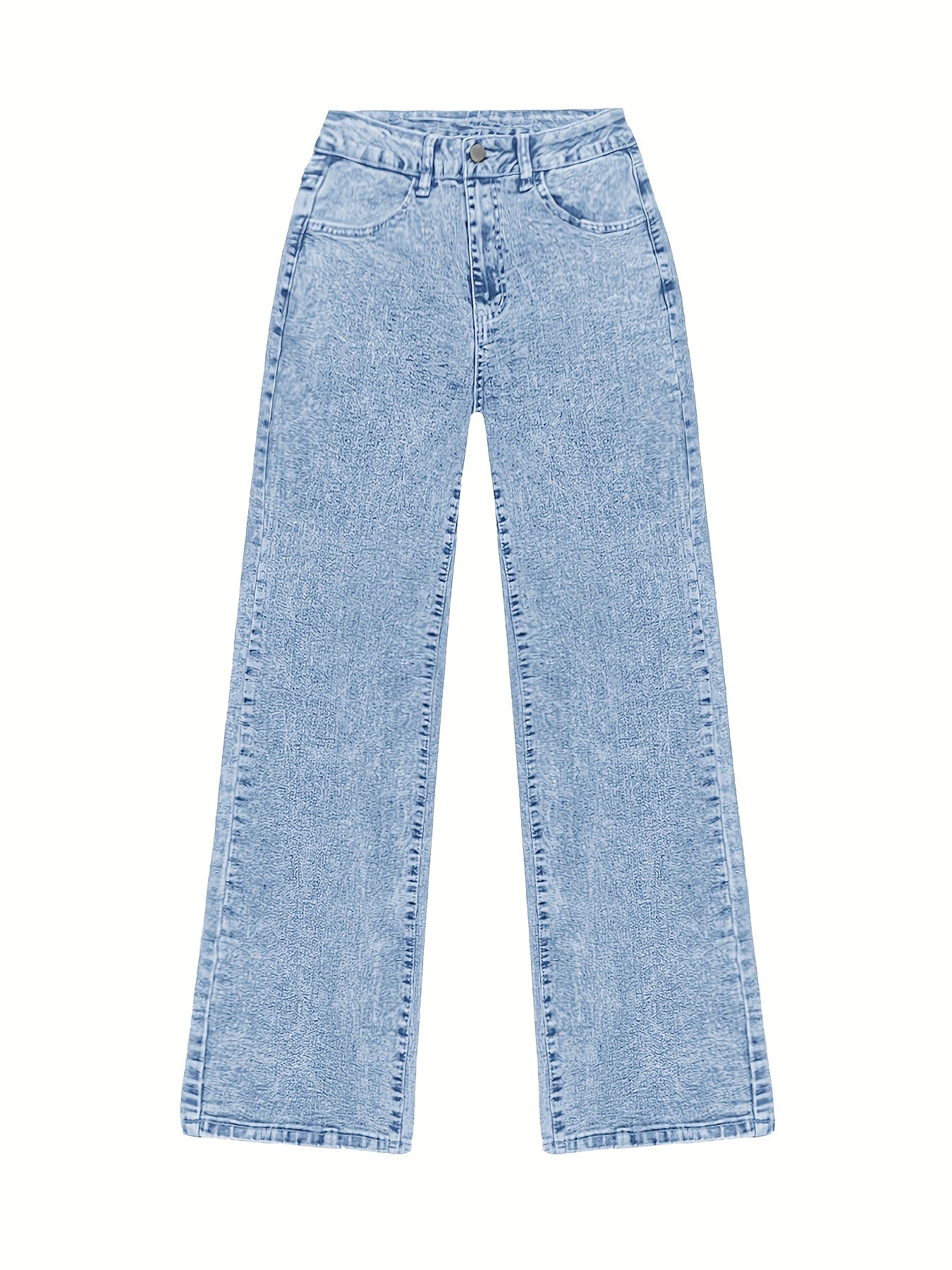 Women’s Black Distressed Wide-Leg Jeans