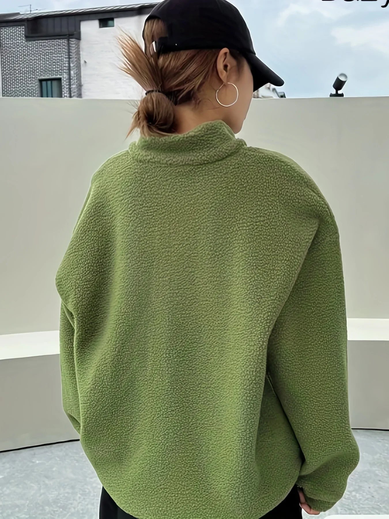 Zip Front Plush Pullover