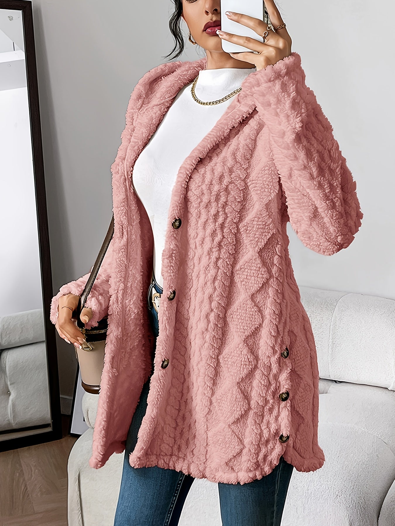 Women’s Jacquard Hooded Cardigan