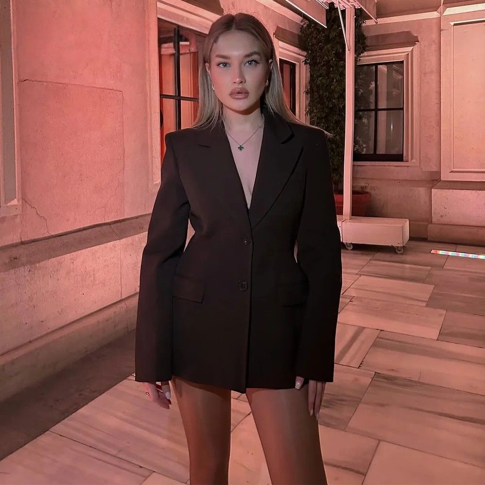 Brown Elegant Office Suit Set