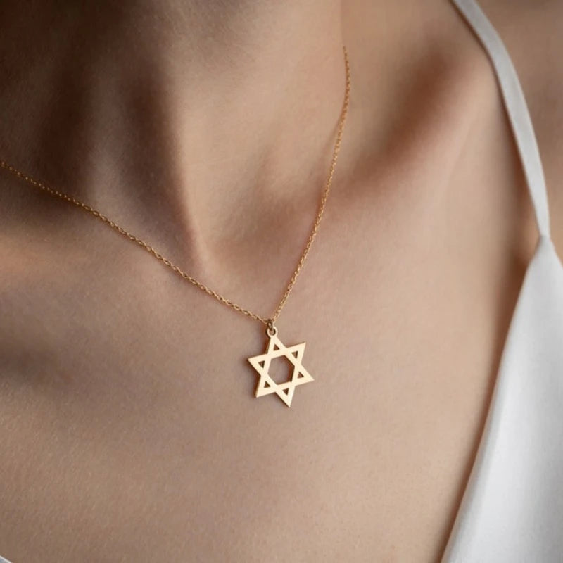Stainless Steel Star of David Pendant Necklace