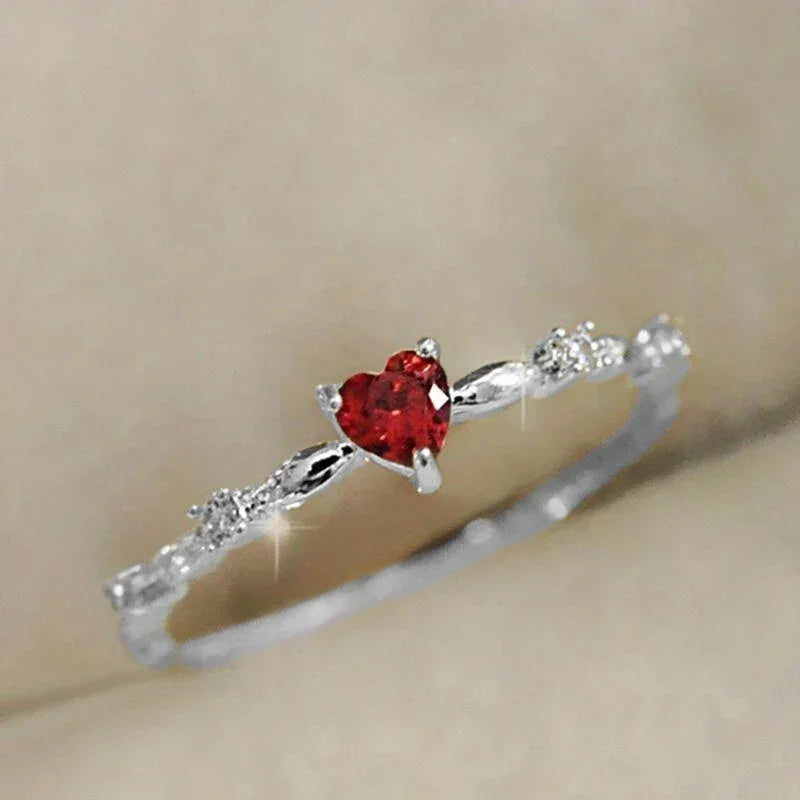 Red Love CZ Ring