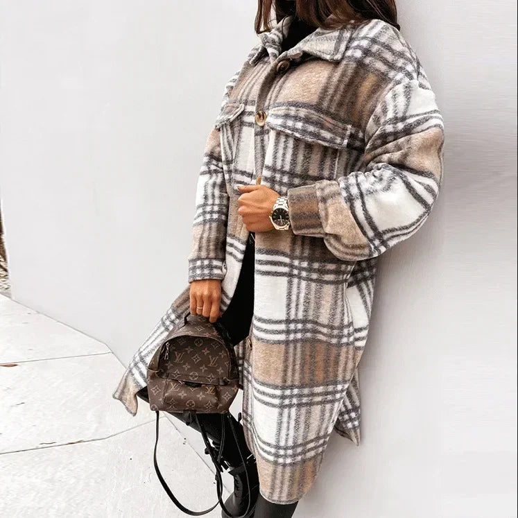 Women’s Plaid Trench Coat
