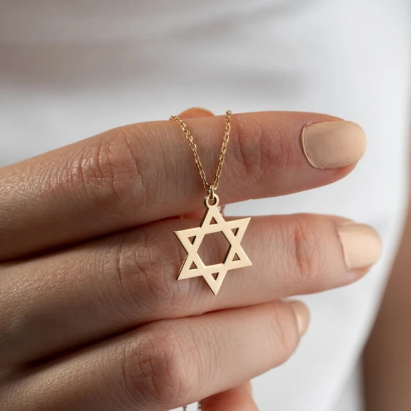 Stainless Steel Star of David Pendant Necklace