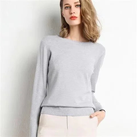 Basic O-Neck Knit Pullover Sweater
