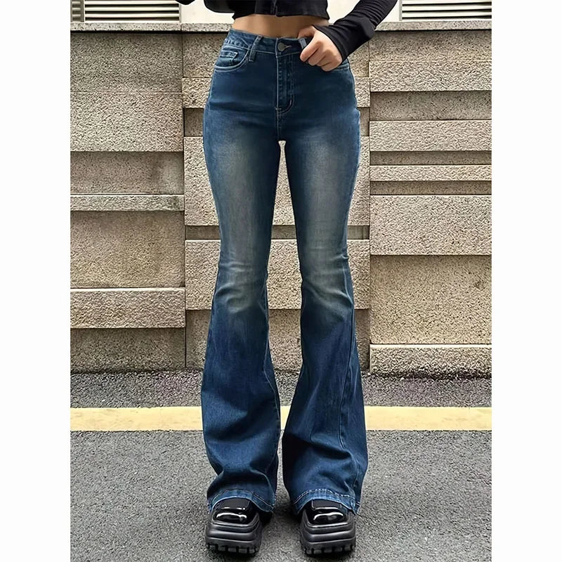High Waist Stretchy Flared Jeans