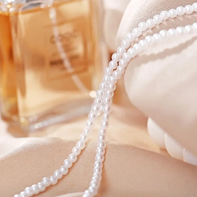 White Pearl Choker Necklac