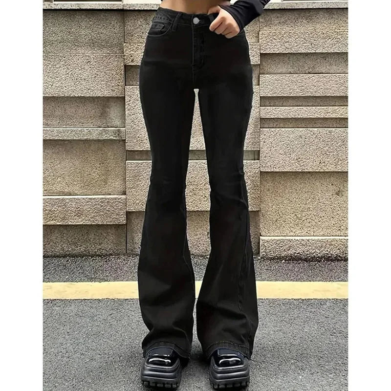 High Waist Stretchy Flared Jeans
