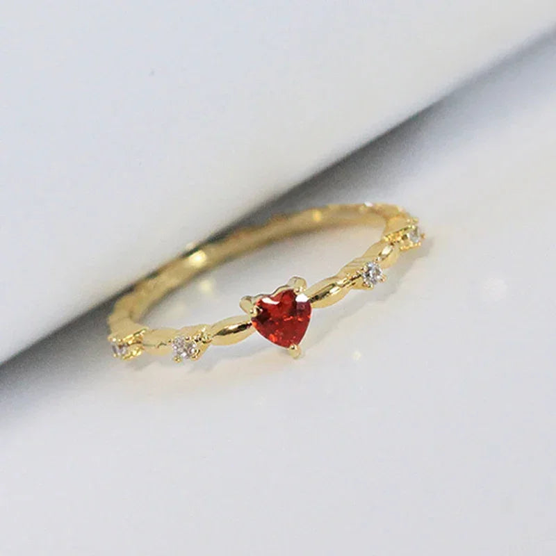 Red Love CZ Ring