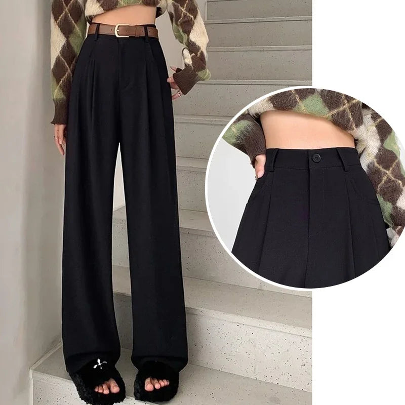 High Waist Wide-Leg Suit Trousers