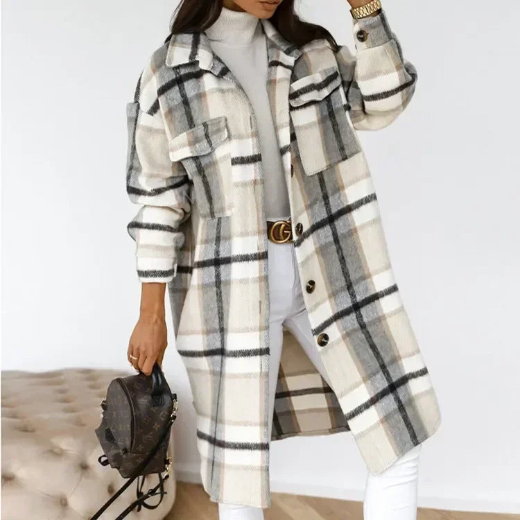 Women’s Plaid Trench Coat