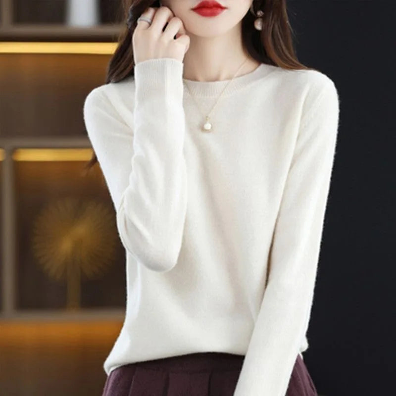 Basic O-Neck Knit Pullover Sweater