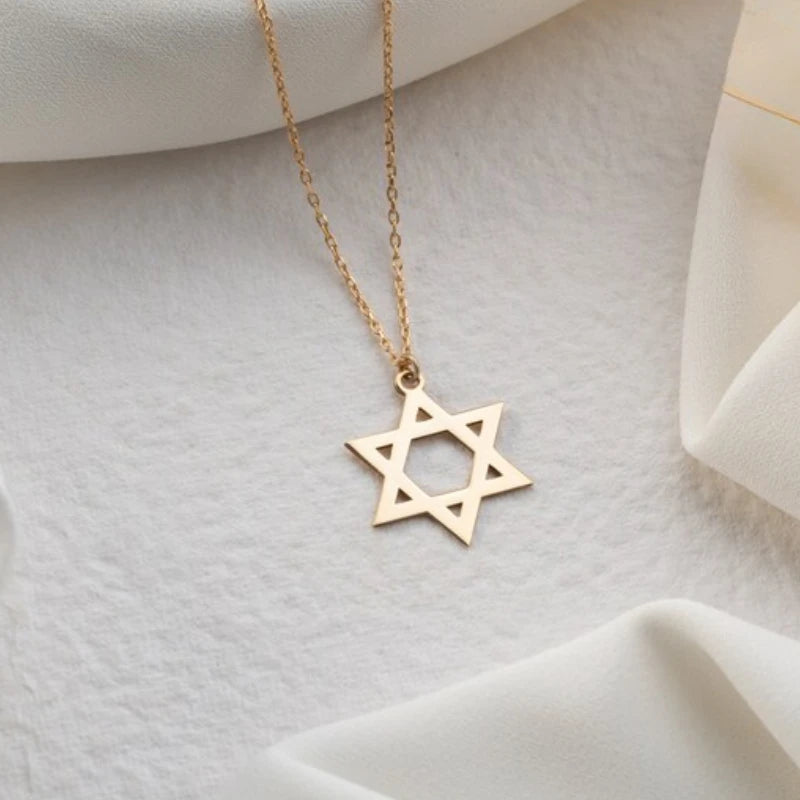 Stainless Steel Star of David Pendant Necklace