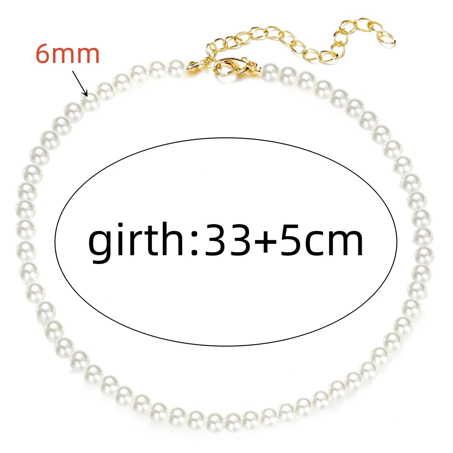 White Pearl Choker Necklac