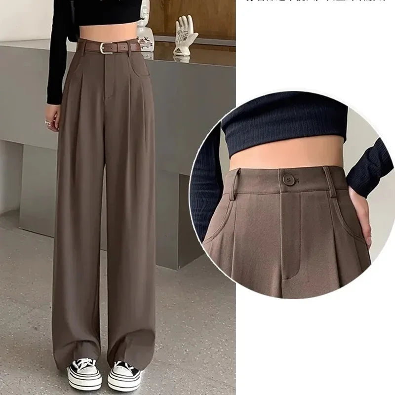 High Waist Wide-Leg Suit Trousers