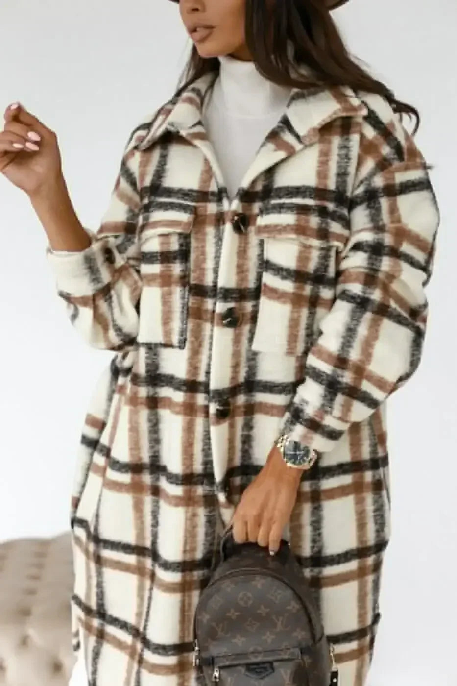 Women’s Plaid Trench Coat