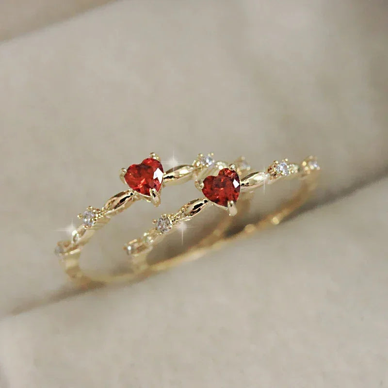 Red Love CZ Ring
