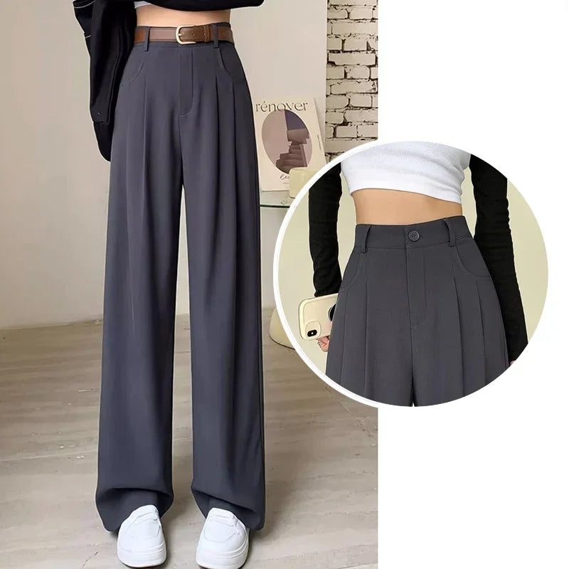 High Waist Wide-Leg Suit Trousers