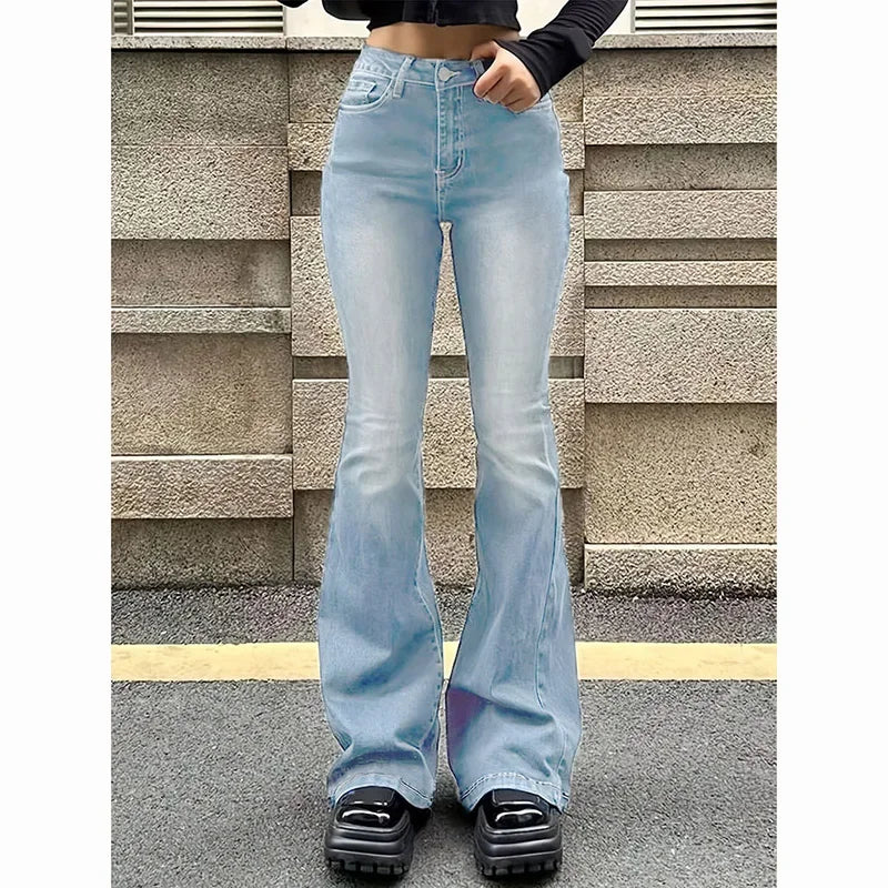 High Waist Stretchy Flared Jeans