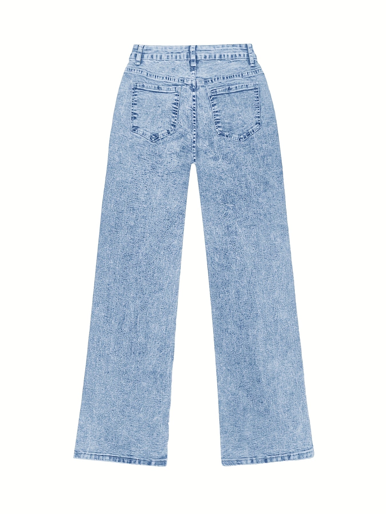 Women’s Black Distressed Wide-Leg Jeans