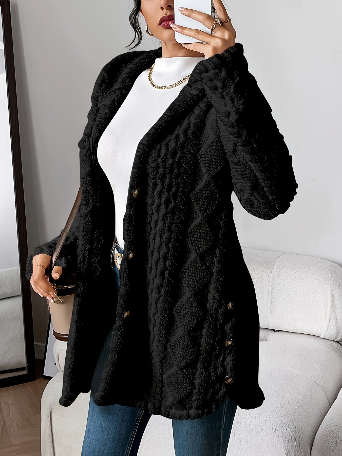 Women’s Jacquard Hooded Cardigan