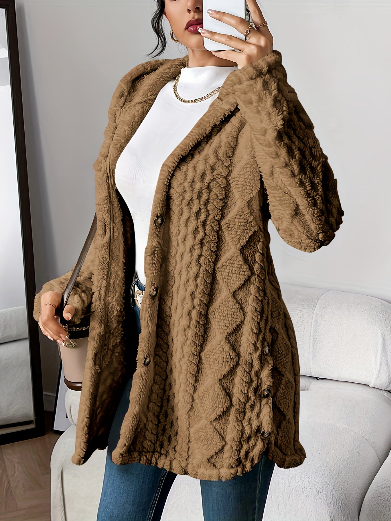 Women’s Jacquard Hooded Cardigan