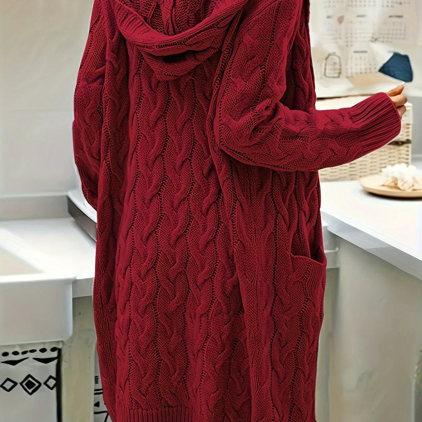 Open Front Cardigan Sweater with Pockets