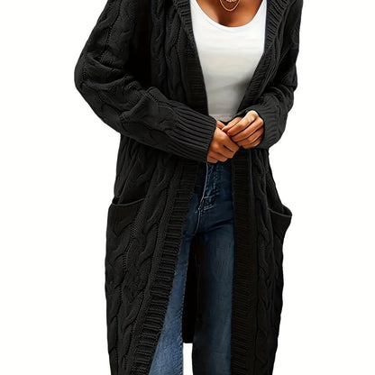Open Front Cardigan Sweater with Pockets