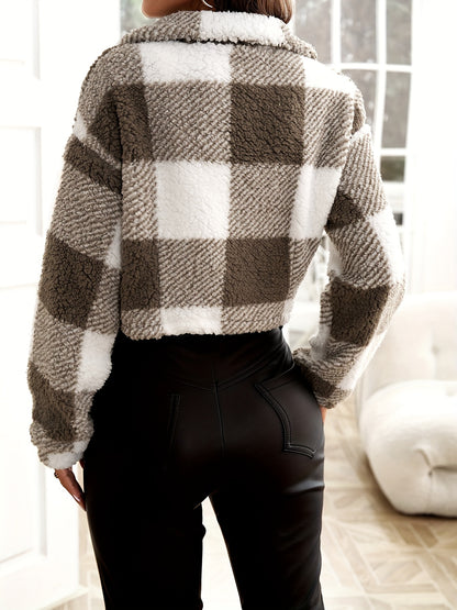 Women’s Plaid Teddy Jacket