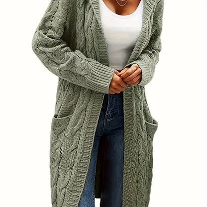 Open Front Cardigan Sweater with Pockets