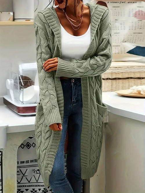 Open Front Cardigan Sweater with Pockets
