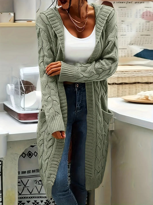 Open Front Cardigan Sweater with Pockets