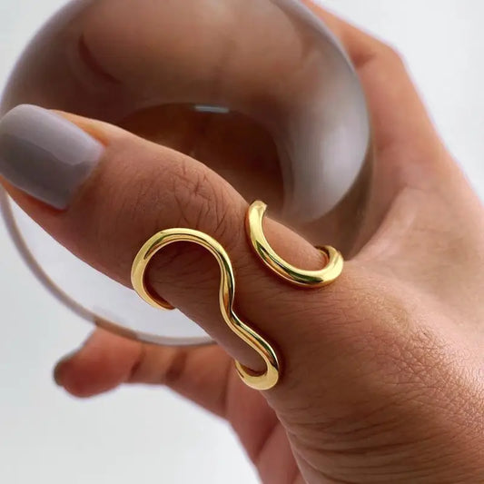 18K Gold Plated Waterproof Open Ring