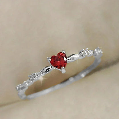 Red Love CZ Ring