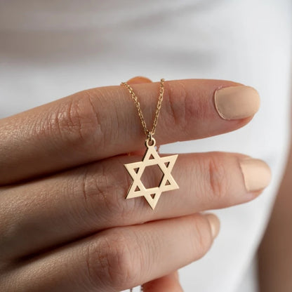 Stainless Steel Star of David Pendant Necklace