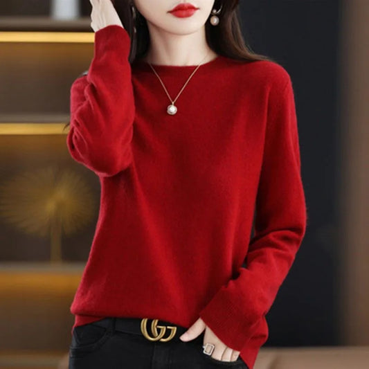 Basic O-Neck Knit Pullover Sweater