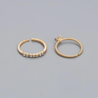 Gold Heart Zircon Ring Set