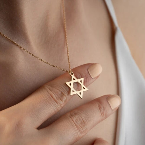 Stainless Steel Star of David Pendant Necklace