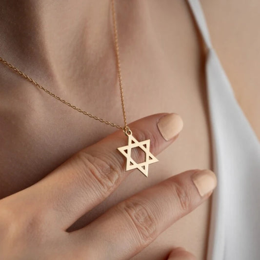 Stainless Steel Star of David Pendant Necklace