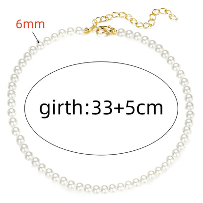 White Pearl Choker Necklac