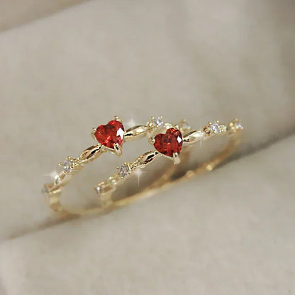 Red Love CZ Ring