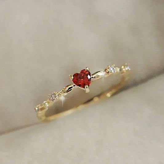 Red Love CZ Ring