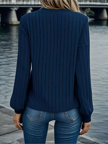 Ribbed V-Neck Sweater