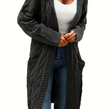 Open Front Cardigan Sweater with Pockets