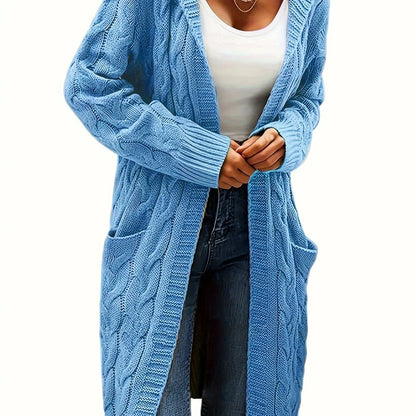 Open Front Cardigan Sweater with Pockets